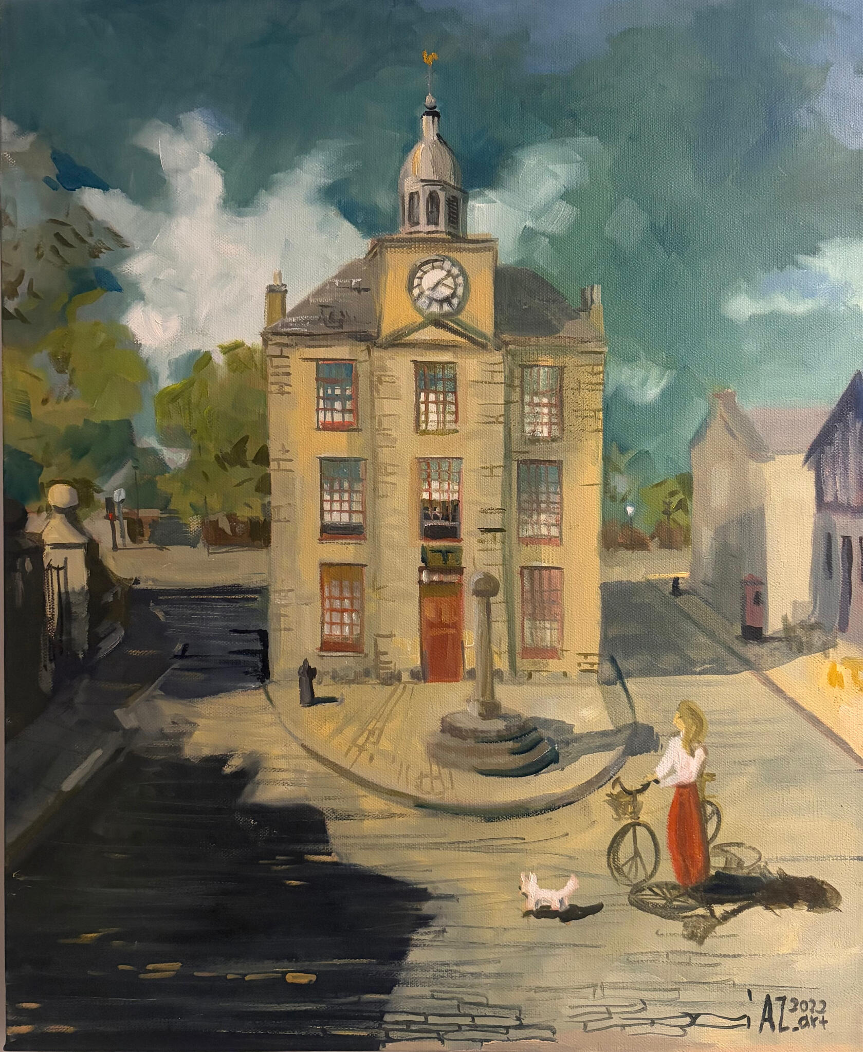 A Quiet Afternoon in Old Aberdeen. Media: Oil on canvas. Dimensions:46 × 56 cm (approx. 18 × 22 in) Price: £350