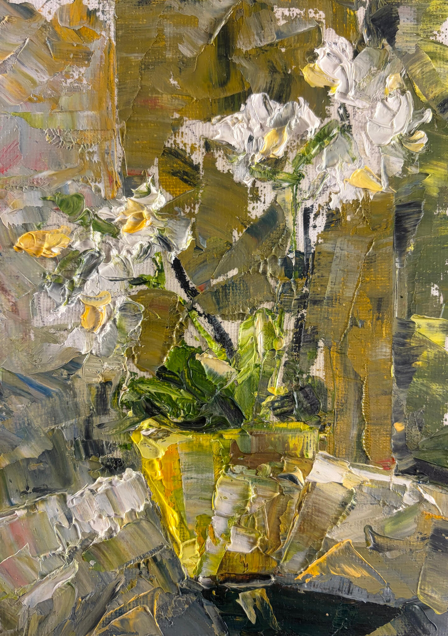 Orchid Glow. Media: Oil on canvas board. Dimensions: 13 × 18 cm.(approx. 5 × 7 in) . Price: £35