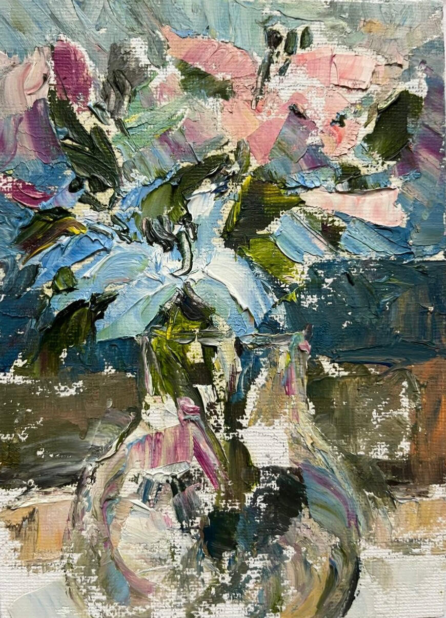 Whispering Colours. Media: Oil on canvas board. Dimensions: 13 × 18 cm.(approx. 5 × 7 in) . Price: £35